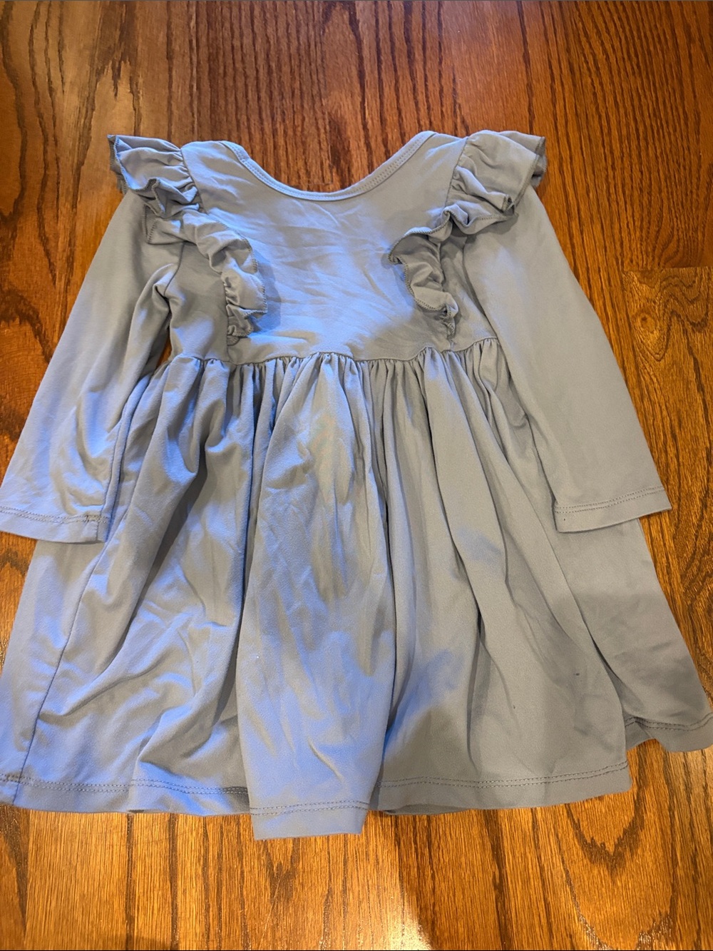 Mila & rose Long Sleeve Ruffle Dress - Light Blue